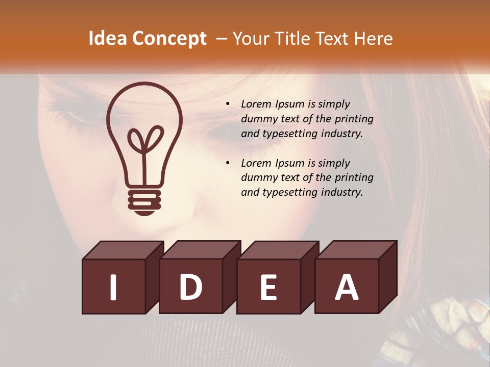 A Young Girl Is Looking Down At Her Tie PowerPoint Template