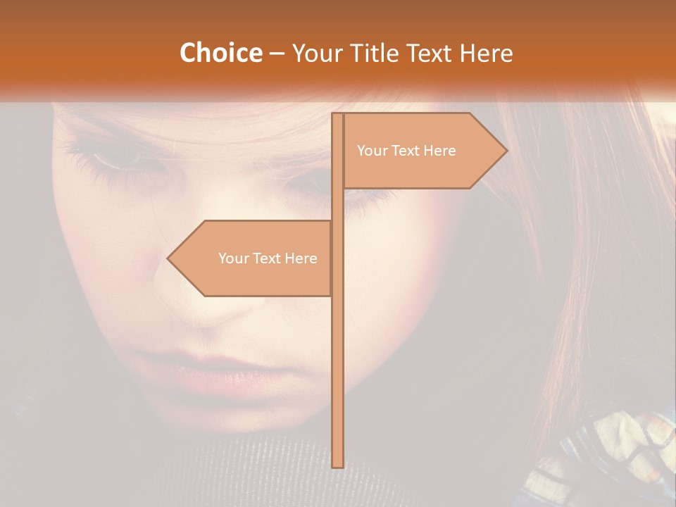 A Young Girl Is Looking Down At Her Tie PowerPoint Template