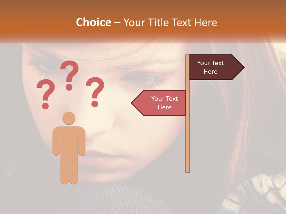 A Young Girl Is Looking Down At Her Tie PowerPoint Template