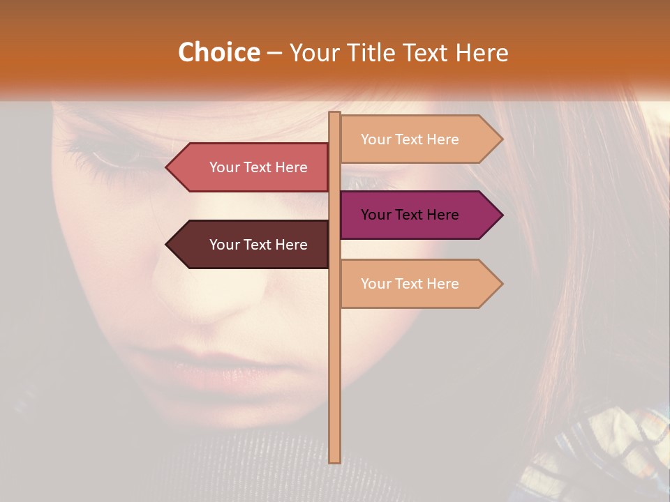 A Young Girl Is Looking Down At Her Tie PowerPoint Template