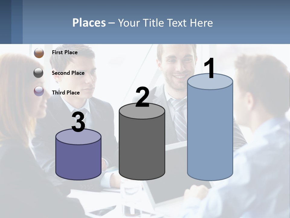 A Group Of Business People Sitting Around A Table PowerPoint Template
