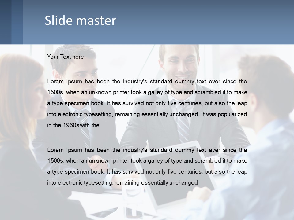 A Group Of Business People Sitting Around A Table PowerPoint Template