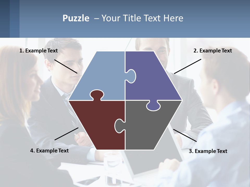 A Group Of Business People Sitting Around A Table PowerPoint Template