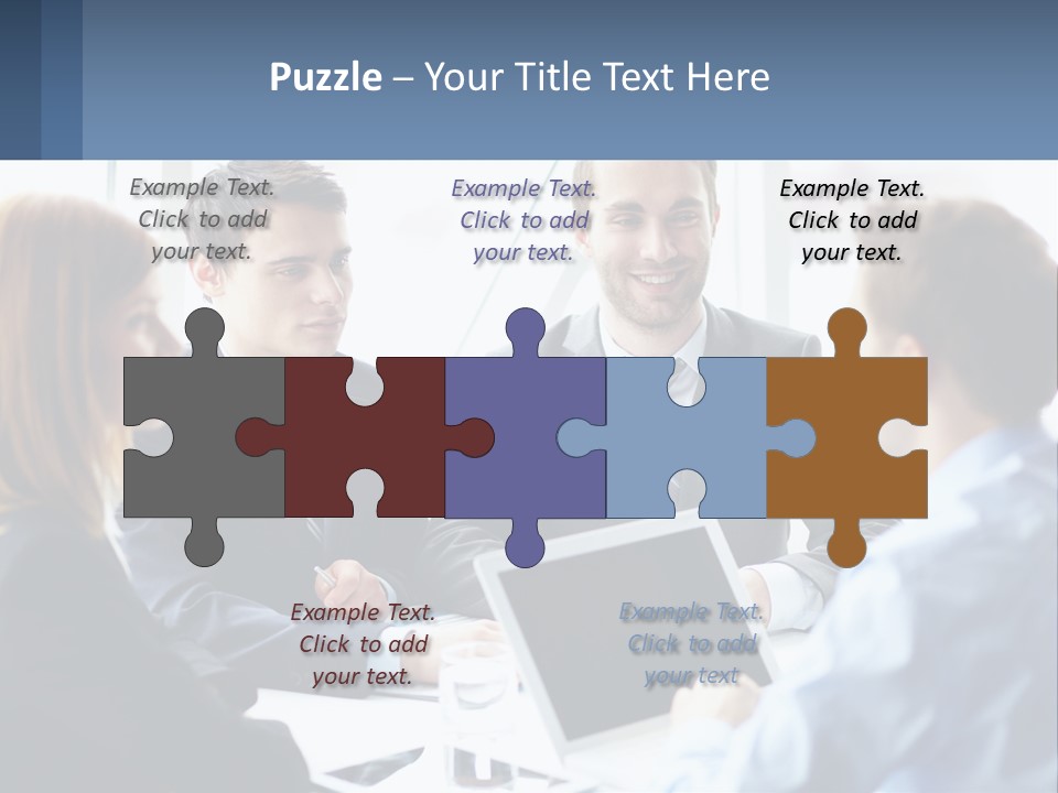 A Group Of Business People Sitting Around A Table PowerPoint Template