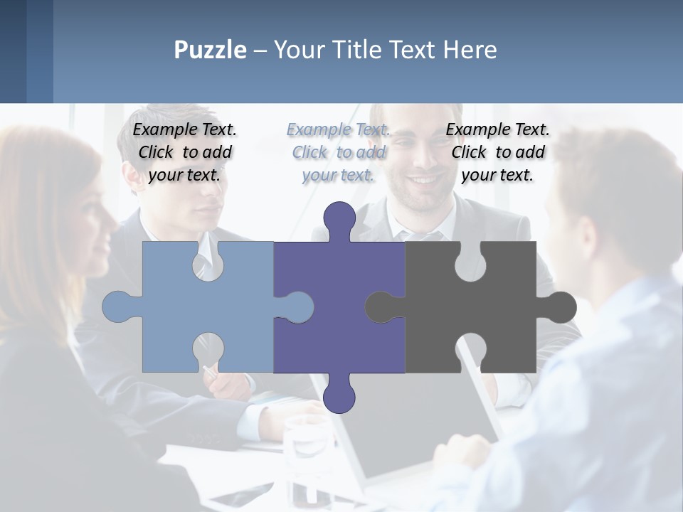 A Group Of Business People Sitting Around A Table PowerPoint Template