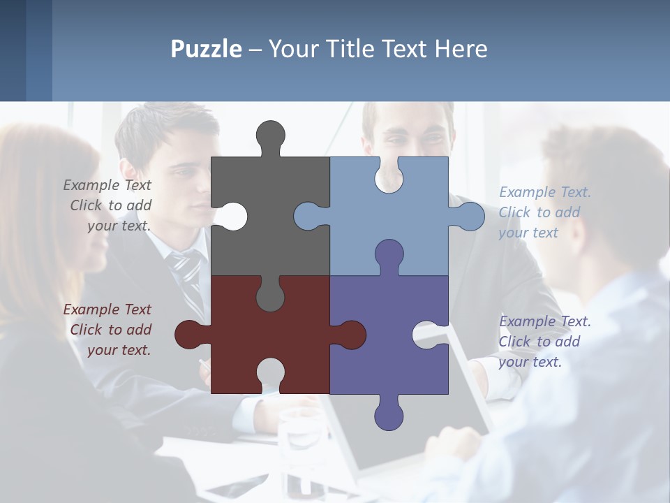 A Group Of Business People Sitting Around A Table PowerPoint Template