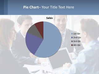 A Group Of Business People Sitting Around A Table PowerPoint Template