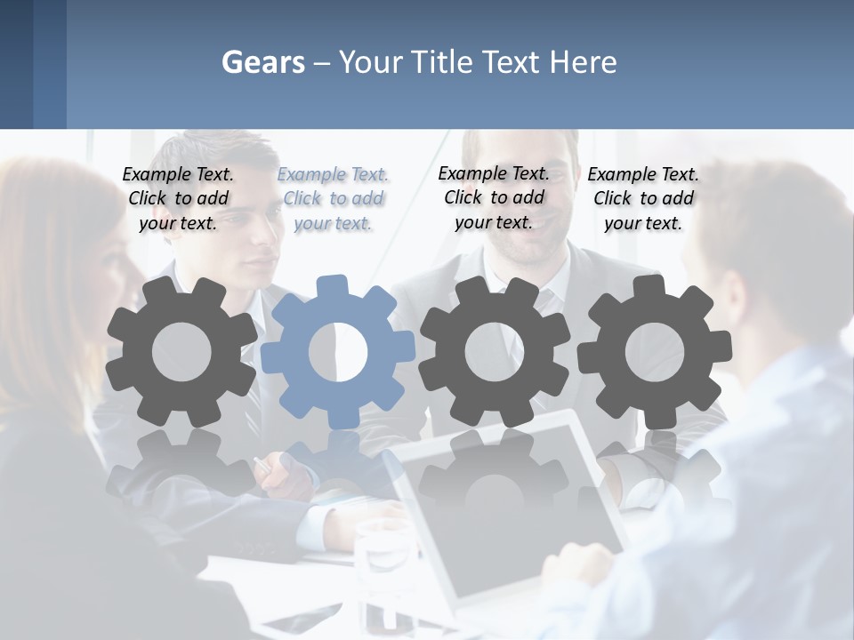 A Group Of Business People Sitting Around A Table PowerPoint Template