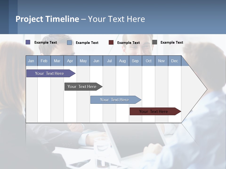 A Group Of Business People Sitting Around A Table PowerPoint Template