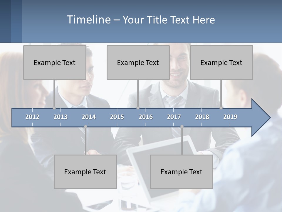 A Group Of Business People Sitting Around A Table PowerPoint Template