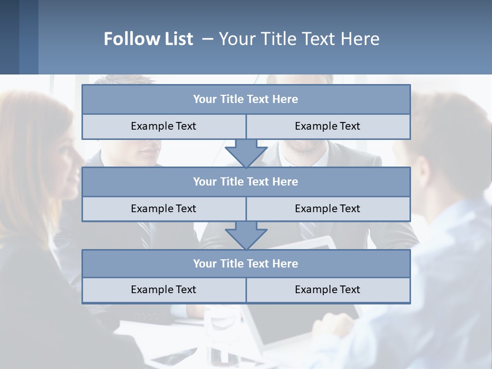 A Group Of Business People Sitting Around A Table PowerPoint Template