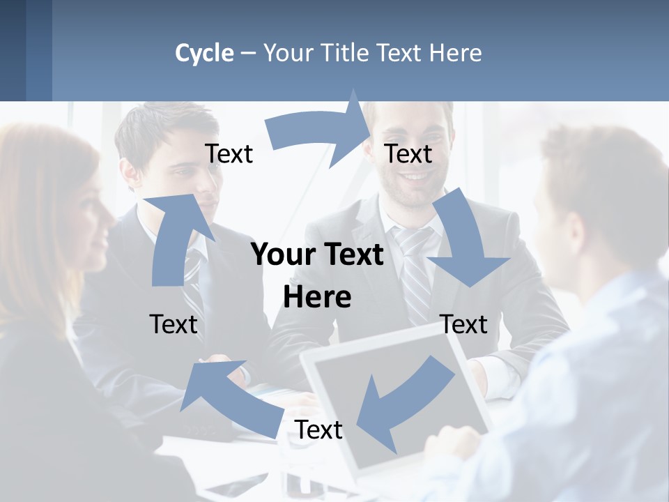 A Group Of Business People Sitting Around A Table PowerPoint Template