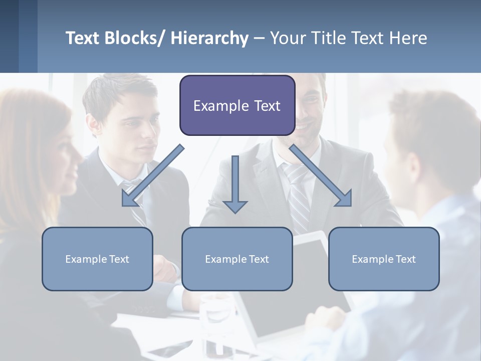 A Group Of Business People Sitting Around A Table PowerPoint Template
