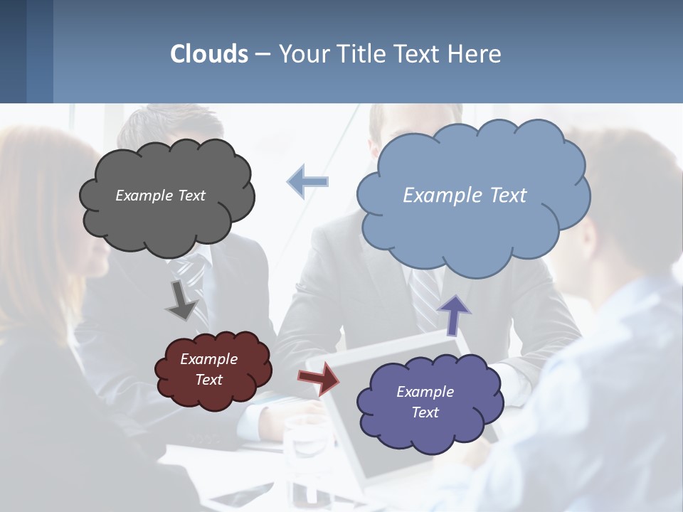 A Group Of Business People Sitting Around A Table PowerPoint Template