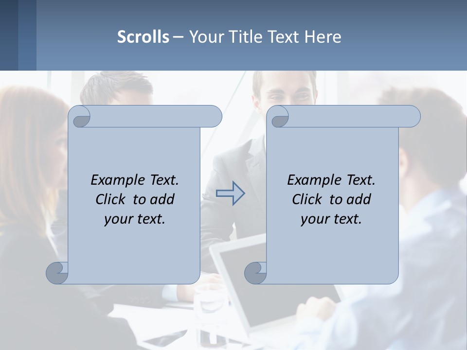 A Group Of Business People Sitting Around A Table PowerPoint Template