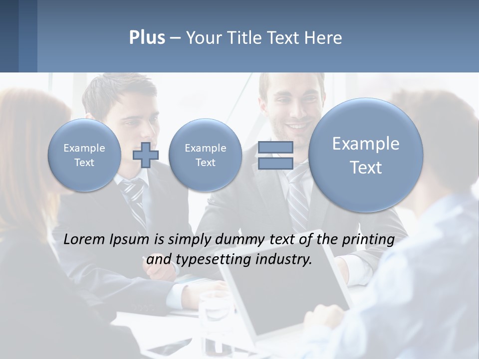 A Group Of Business People Sitting Around A Table PowerPoint Template