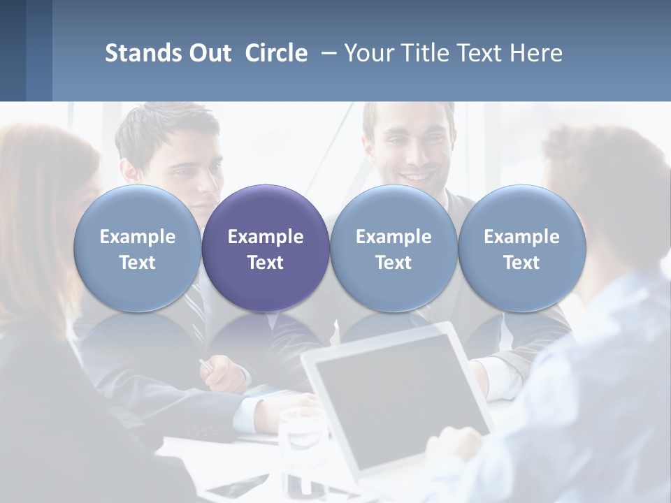 A Group Of Business People Sitting Around A Table PowerPoint Template