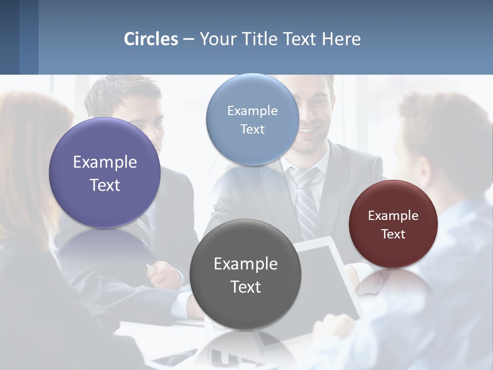 A Group Of Business People Sitting Around A Table PowerPoint Template