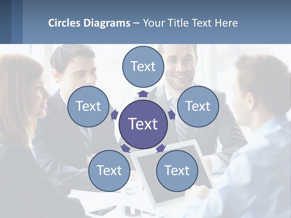 A Group Of Business People Sitting Around A Table PowerPoint Template