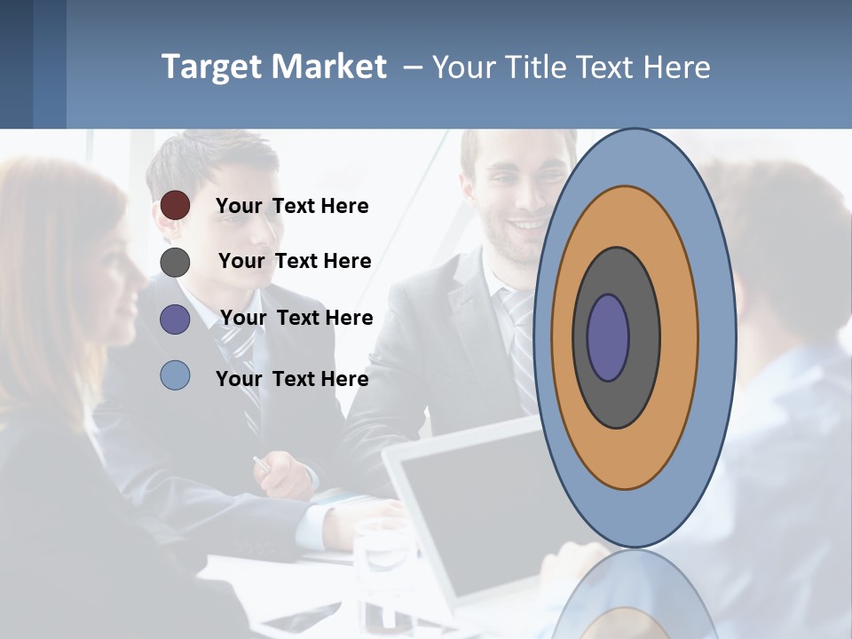 A Group Of Business People Sitting Around A Table PowerPoint Template