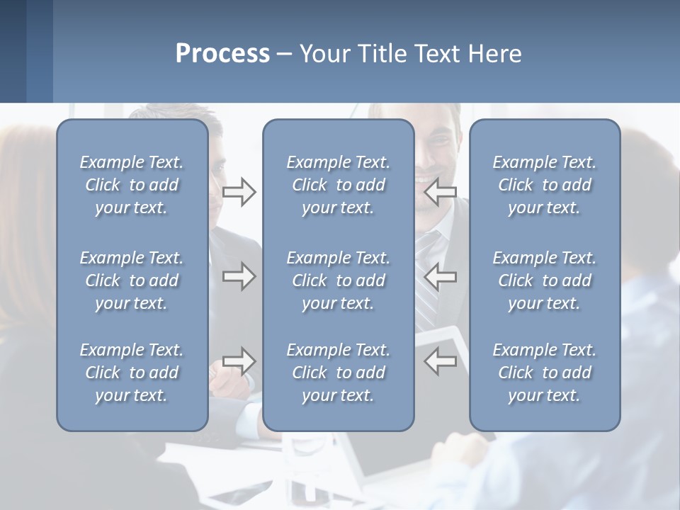 A Group Of Business People Sitting Around A Table PowerPoint Template