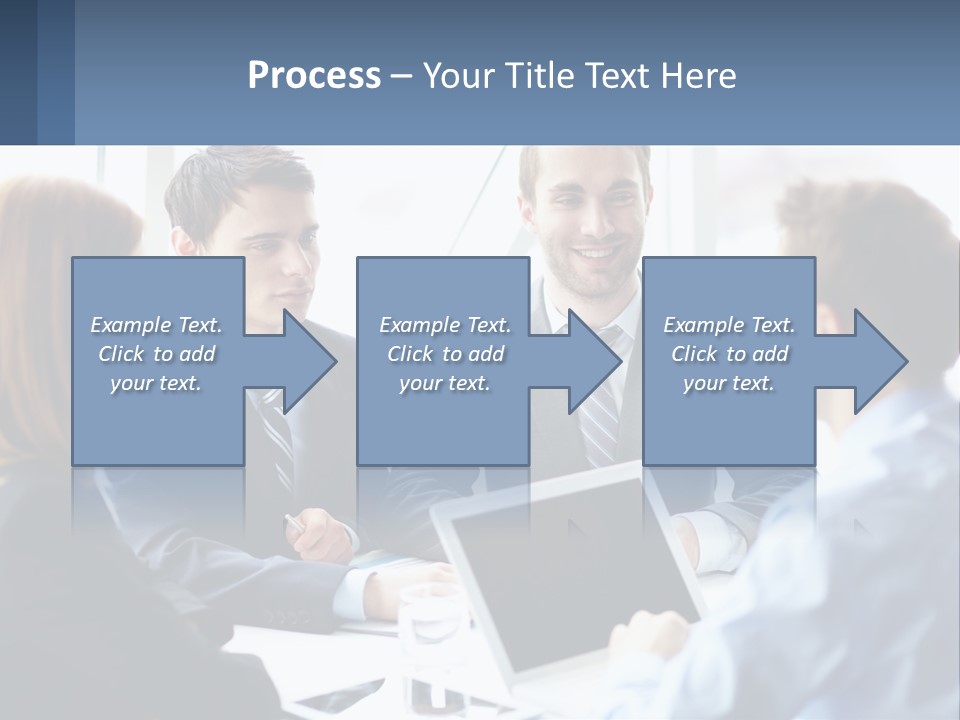 A Group Of Business People Sitting Around A Table PowerPoint Template