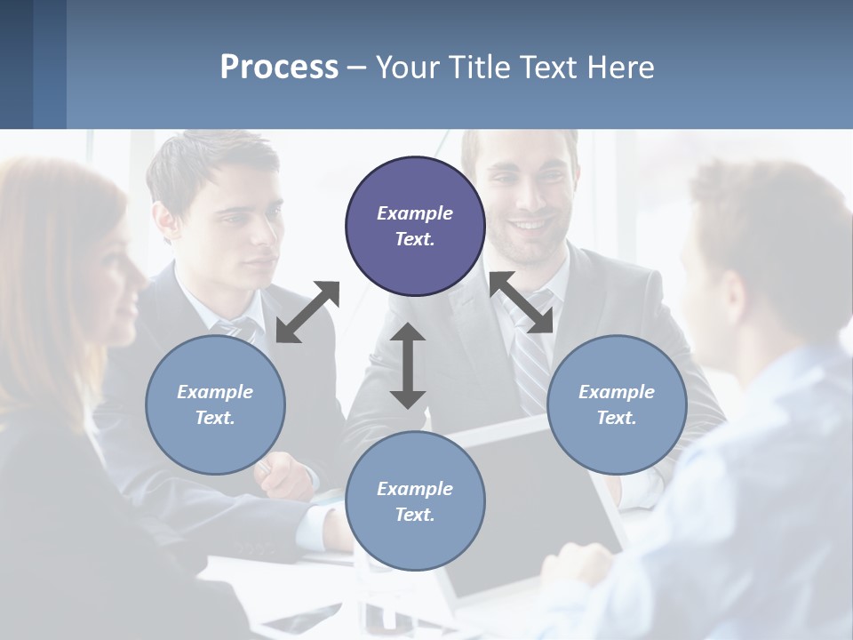 A Group Of Business People Sitting Around A Table PowerPoint Template