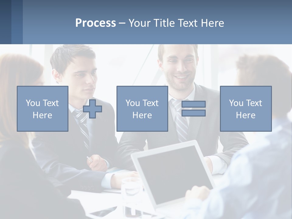 A Group Of Business People Sitting Around A Table PowerPoint Template