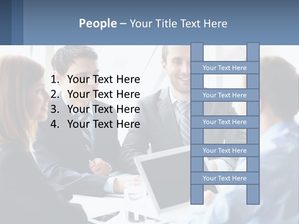 A Group Of Business People Sitting Around A Table PowerPoint Template