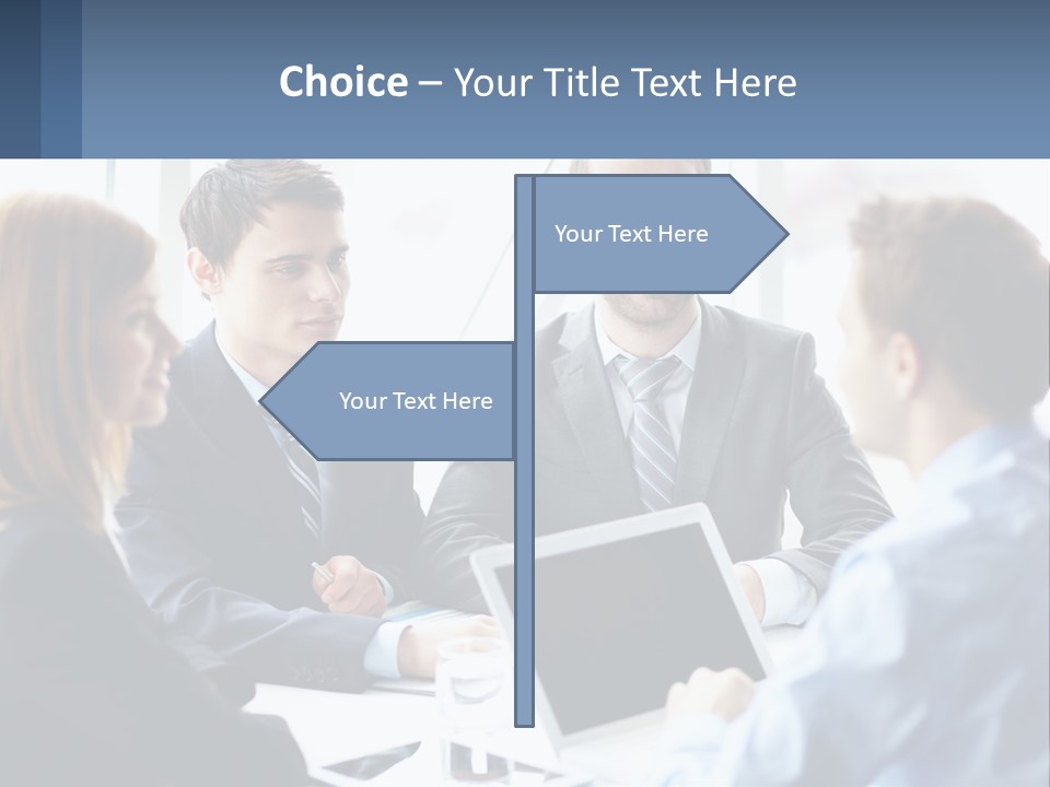 A Group Of Business People Sitting Around A Table PowerPoint Template