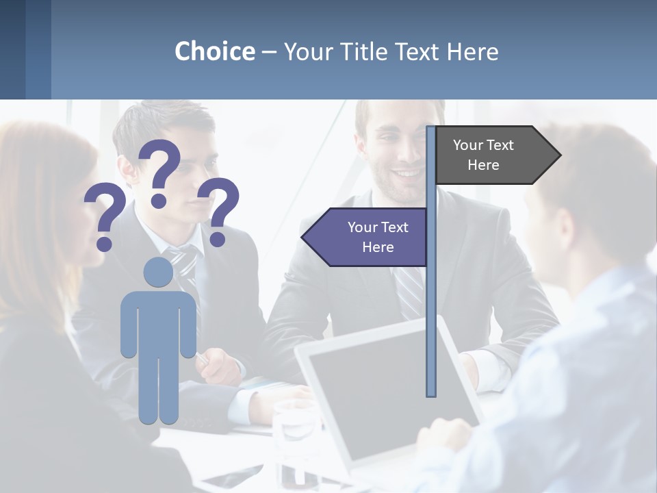 A Group Of Business People Sitting Around A Table PowerPoint Template