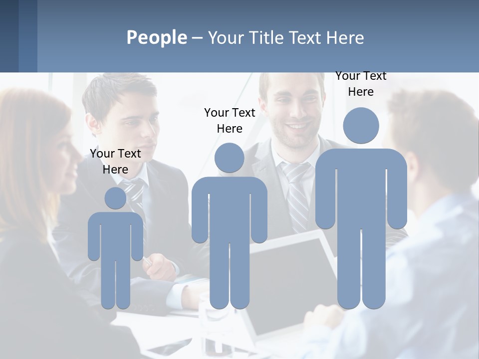 A Group Of Business People Sitting Around A Table PowerPoint Template