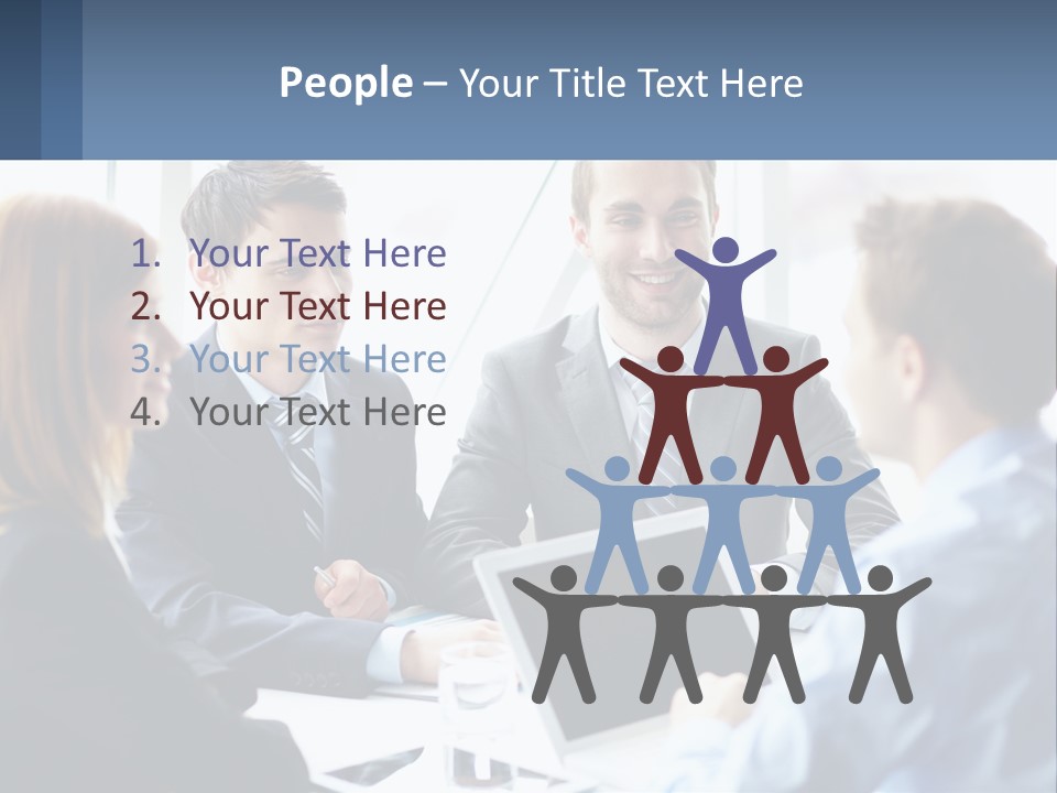 A Group Of Business People Sitting Around A Table PowerPoint Template