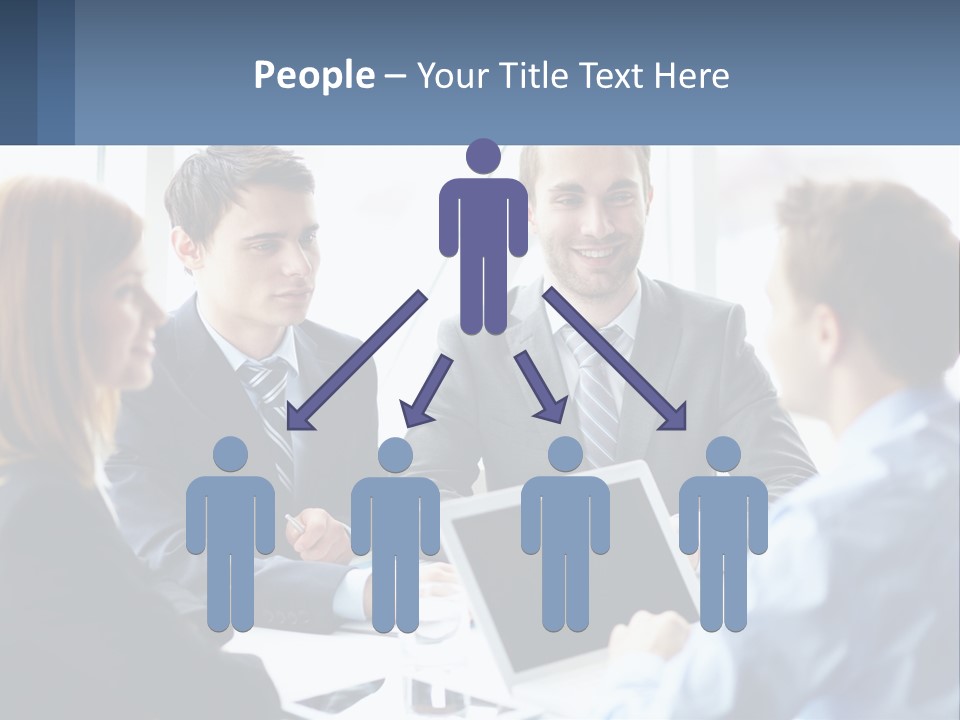 A Group Of Business People Sitting Around A Table PowerPoint Template
