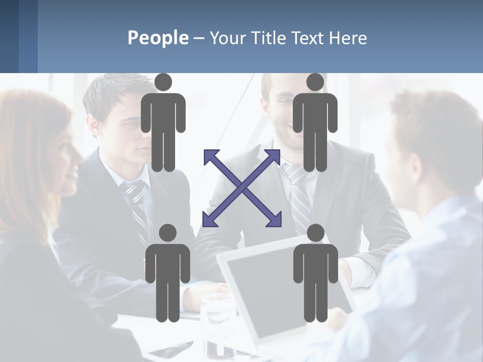 A Group Of Business People Sitting Around A Table PowerPoint Template