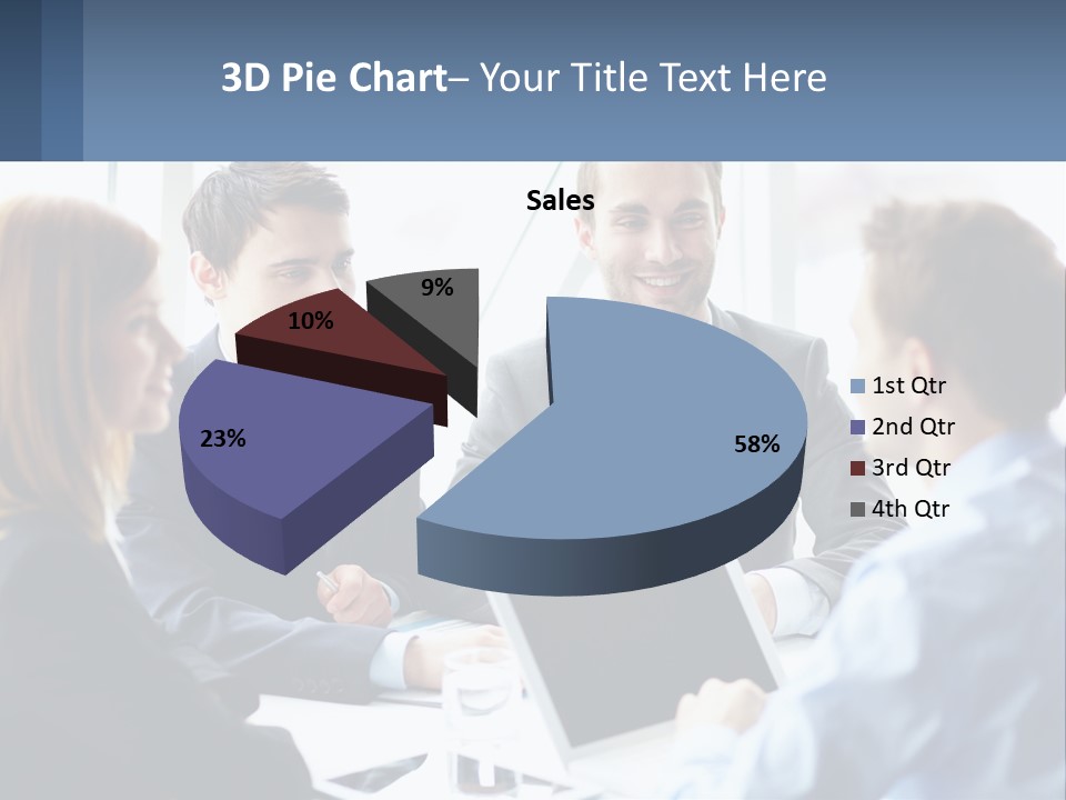 A Group Of Business People Sitting Around A Table PowerPoint Template