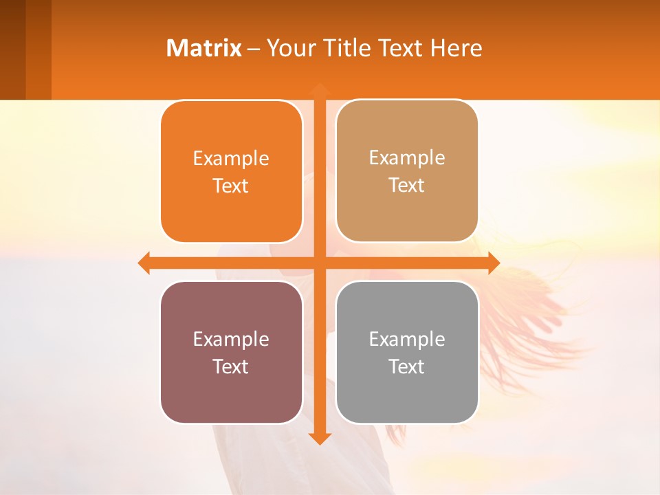 A Woman Standing On The Beach With Her Arms Outstretched PowerPoint Template