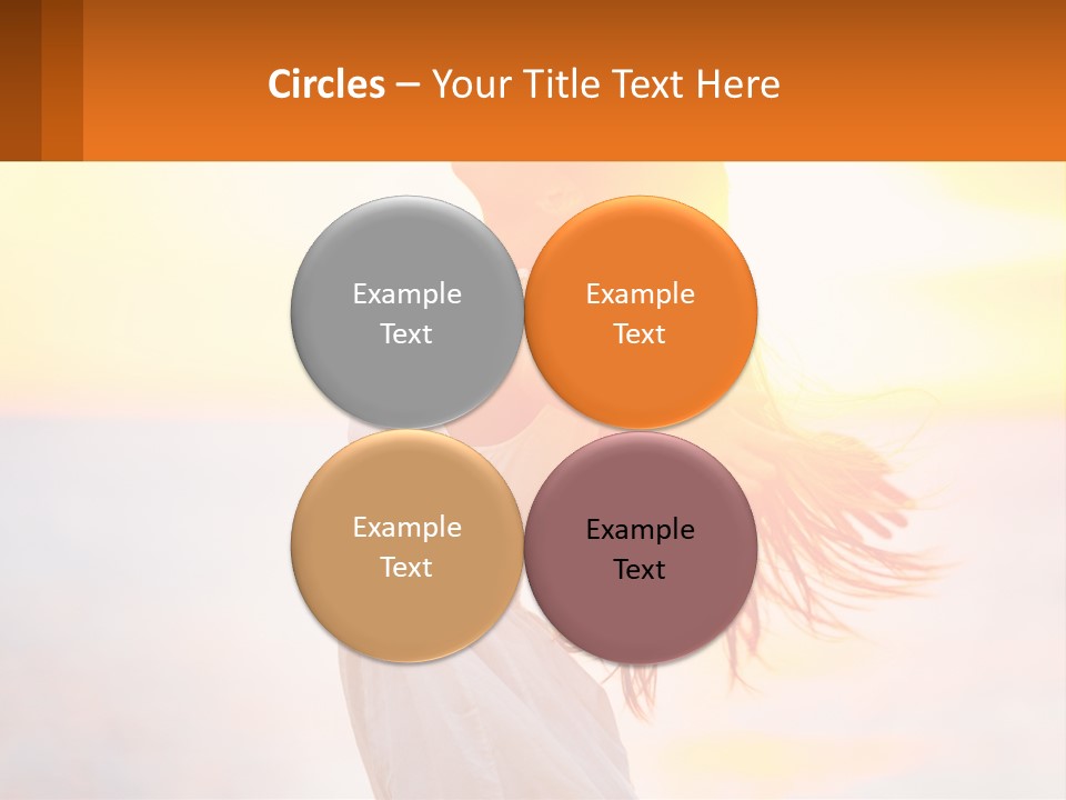 A Woman Standing On The Beach With Her Arms Outstretched PowerPoint Template