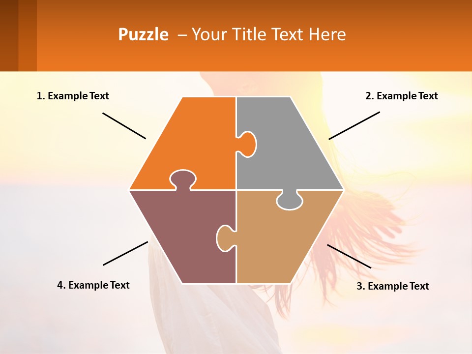 A Woman Standing On The Beach With Her Arms Outstretched PowerPoint Template