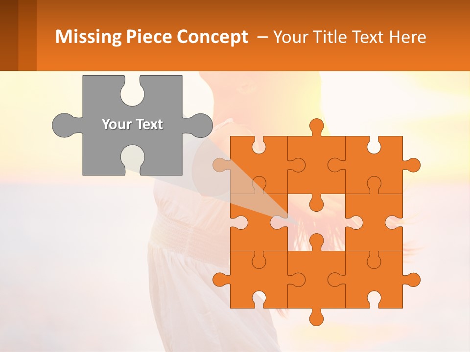 A Woman Standing On The Beach With Her Arms Outstretched PowerPoint Template