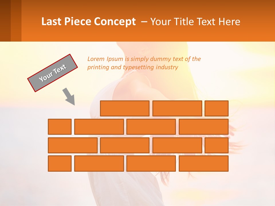 A Woman Standing On The Beach With Her Arms Outstretched PowerPoint Template