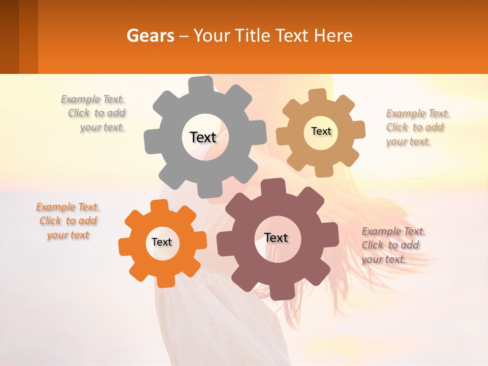 A Woman Standing On The Beach With Her Arms Outstretched PowerPoint Template