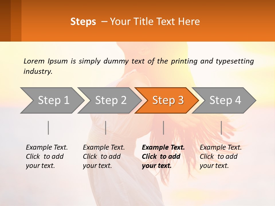 A Woman Standing On The Beach With Her Arms Outstretched PowerPoint Template