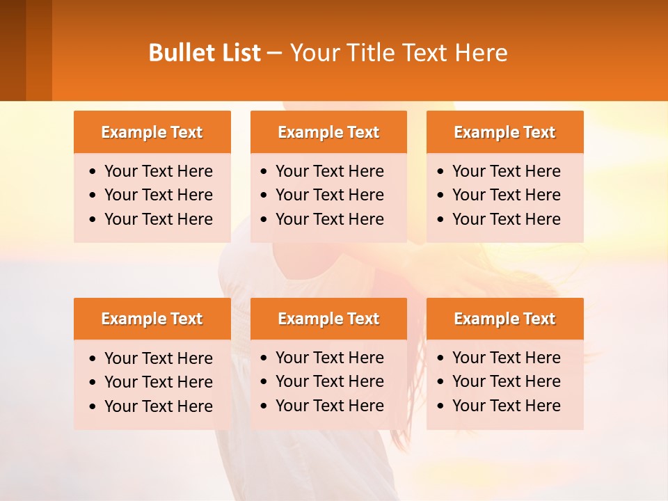 A Woman Standing On The Beach With Her Arms Outstretched PowerPoint Template