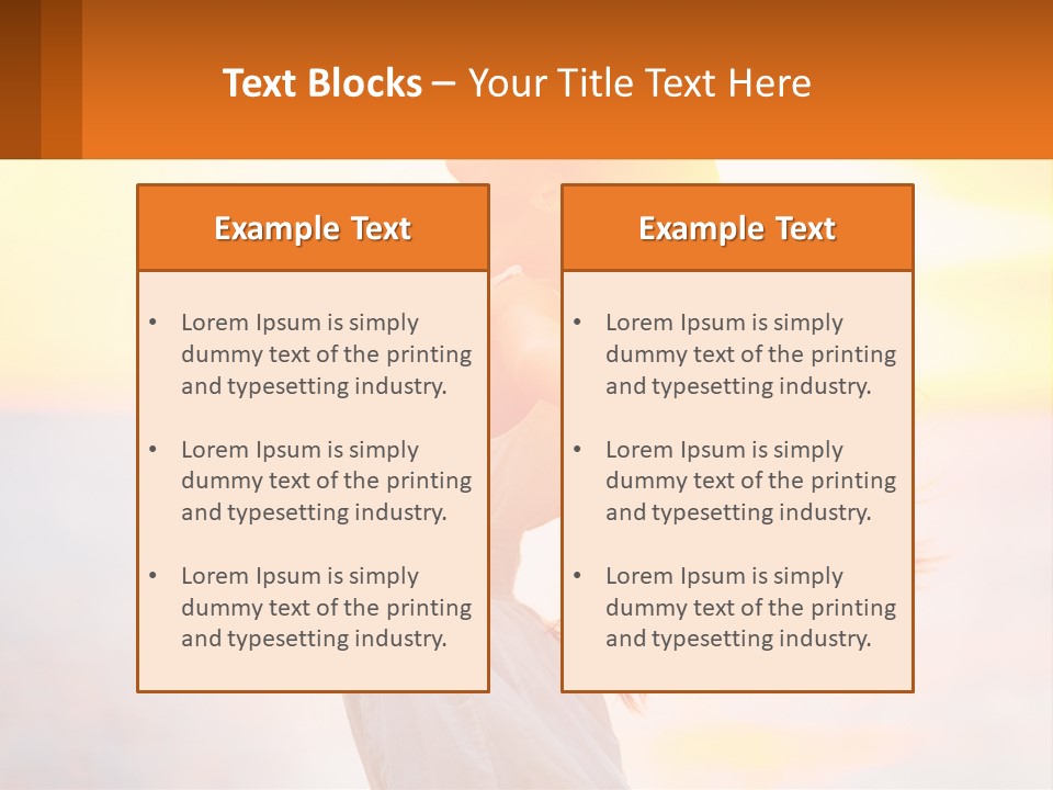 A Woman Standing On The Beach With Her Arms Outstretched PowerPoint Template