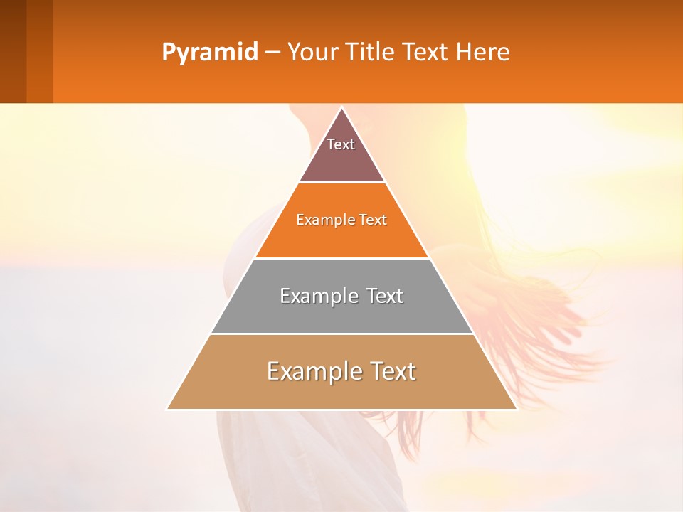 A Woman Standing On The Beach With Her Arms Outstretched PowerPoint Template