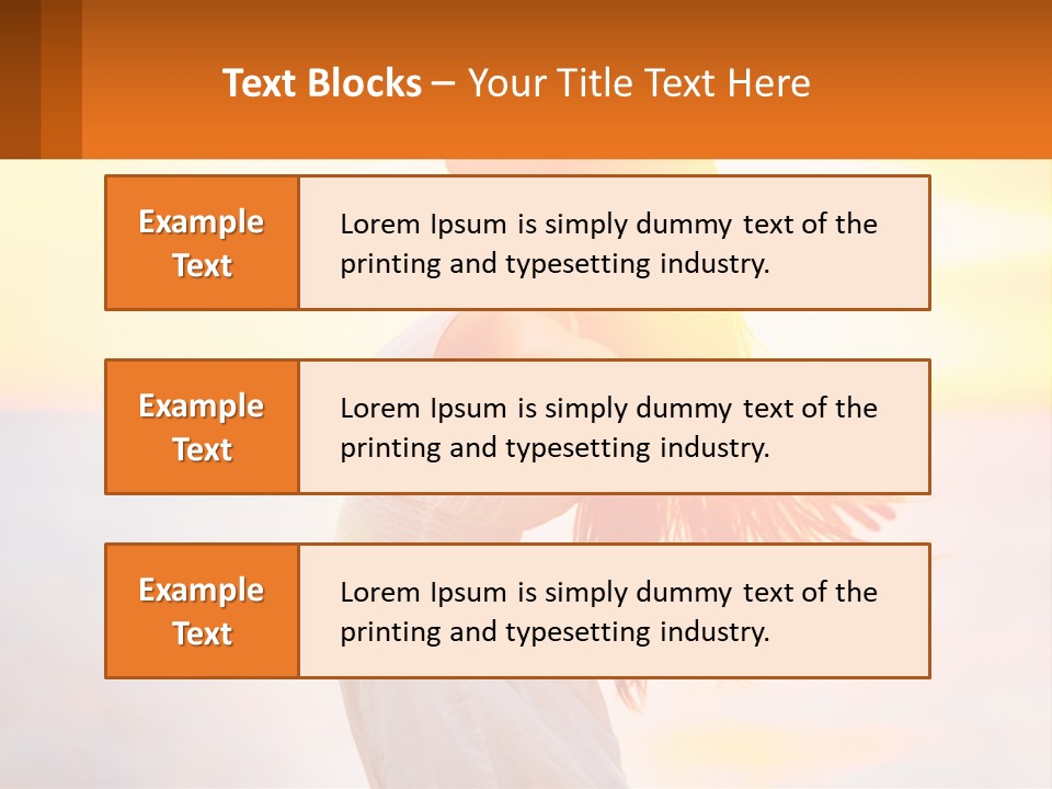 A Woman Standing On The Beach With Her Arms Outstretched PowerPoint Template