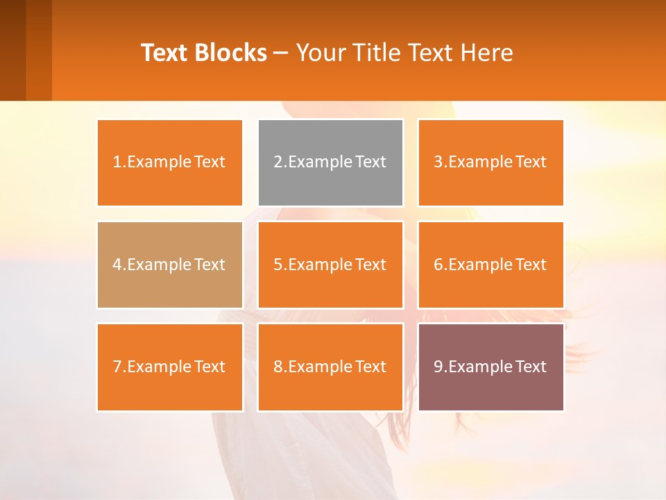 A Woman Standing On The Beach With Her Arms Outstretched PowerPoint Template