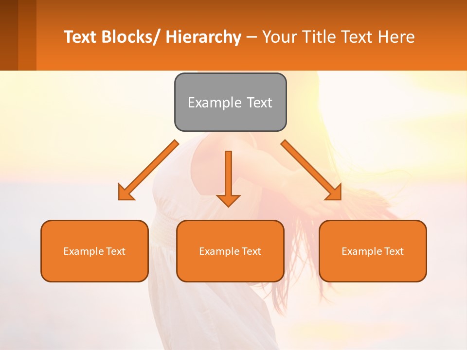 A Woman Standing On The Beach With Her Arms Outstretched PowerPoint Template