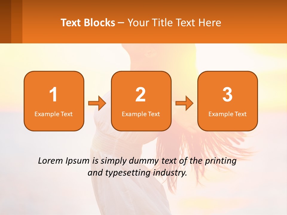 A Woman Standing On The Beach With Her Arms Outstretched PowerPoint Template